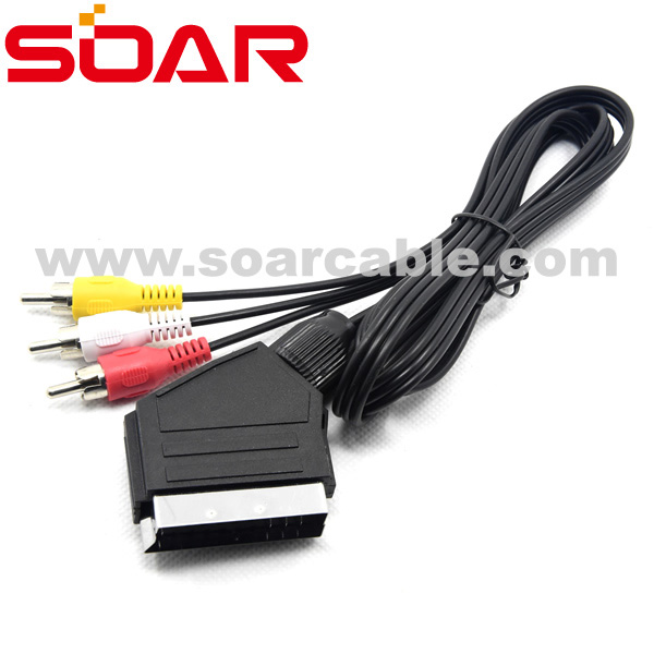 3RCA To Scart Cable