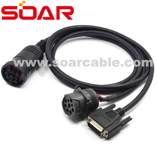 J1939P To J1939S+DB15Pin Male Cable