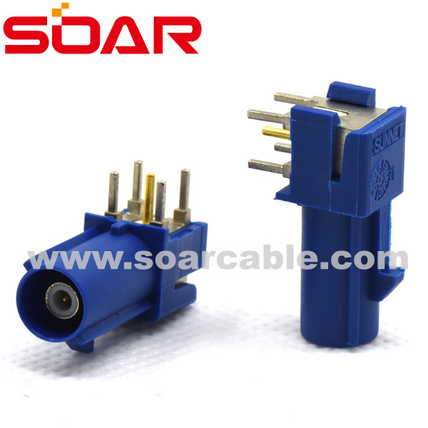 Code C FAKRA SMB Right Angle Plug PCB Ｍount (6606NTGOOC2)