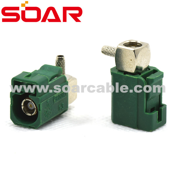 Code E  FAKRA SMB Right Angle  Plug PCB Ｍount (6606NTGOOE2)