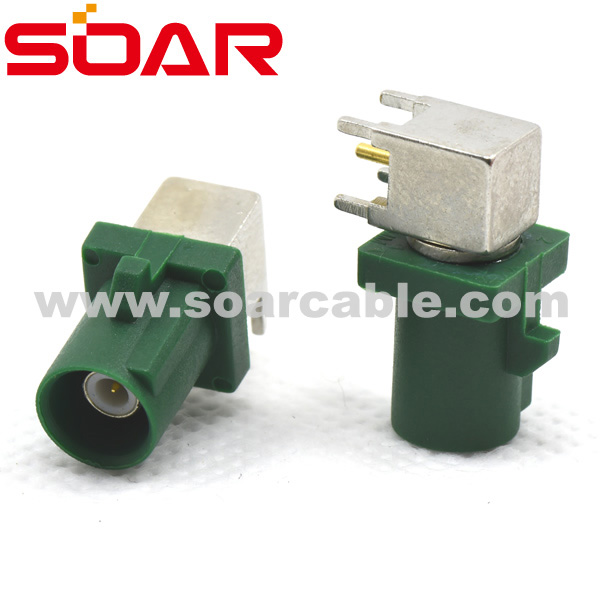 Code E FAKRA SMB Right Angle Plug PCB Ｍount (6605NTGOOE1)