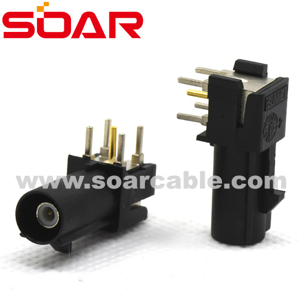 Code G FAKRA SMB Right Angle Plug PCB Ｍount (6606NTGOOG2)