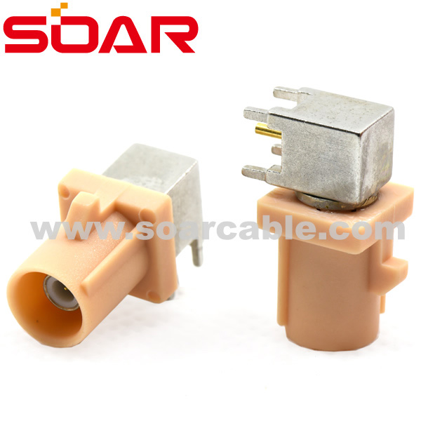 Code I FAKRA SMB Right Angle Plug PCB Ｍount (6605NTGOOI1)