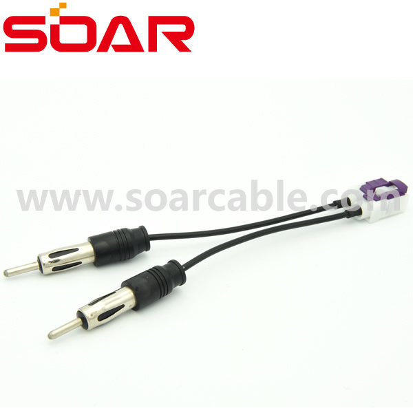 Double Fakra connector  Audio Cable  Side view