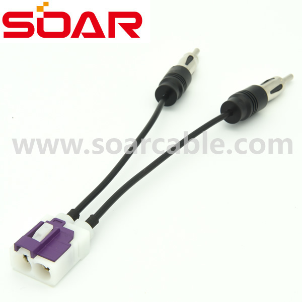 Double Fakra connector  Audio Cable  Front view